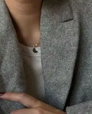 스모키 쿼츠 달 목걸이 디자인 체인 목걸이 세트