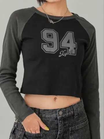 [ X-girl ] 넘버링 라글란 L/S 베이비 티