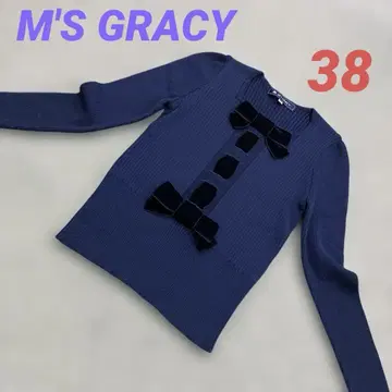 엠즈 그레이시 니트 벨로아 리본 상의 38 M'S GRACY