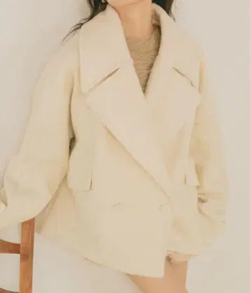 VANNIE U 부클 빅 칼라 코트