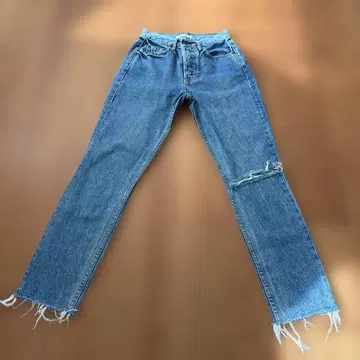 GRLFRND 프린지 밑단 스트레이트 데님 걸즈 데님