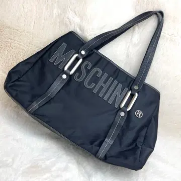 새상품급 MOSCHINO 모스키노 로고 토트백 블랙 가죽