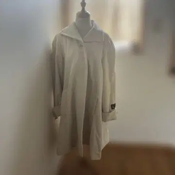 ANGORA intiful 후드 부착 롱 코트 아이보리