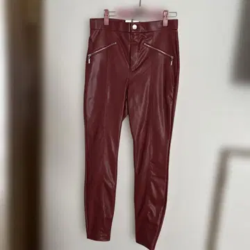 ZARA 와인 레드 합성 가죽 스키니 팬츠 M