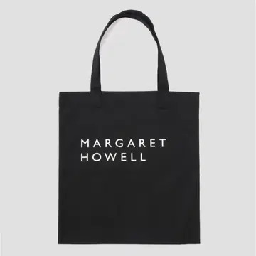 MARGARET HOWELL 코튼 로고 토트백 블랙