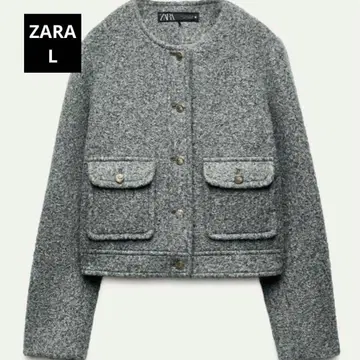 ZARA 그레이 노카라 자켓 L 가을/겨울 자켓 캐주얼