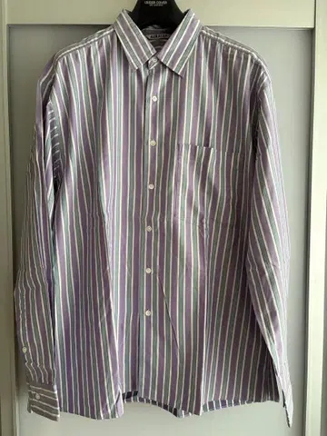AURALEE WASHED FINX TWILL STRIPE SHIRTS