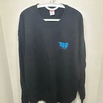 [ XXL ] 하나비에. 맨투맨 블랙 긴팔T셔츠 파란 로고 디자인