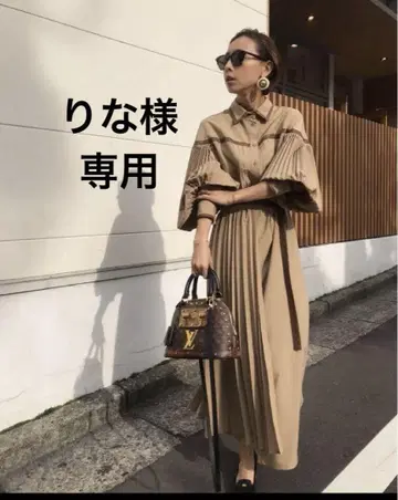AMERI 아메리 PLEATS BELT LAYERED DRESS