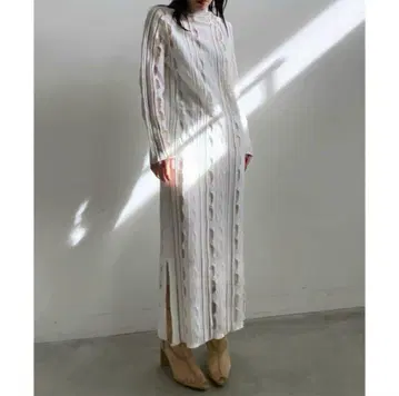 MEDI SHEER GEOMETRIC KNIT DRESS AMERI