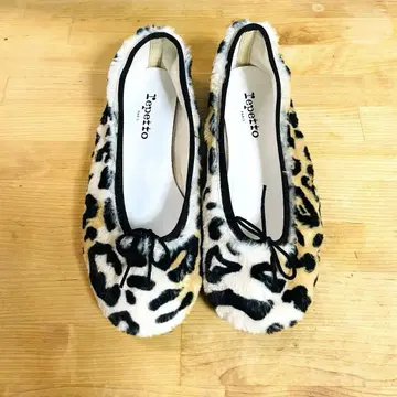 미사용 새상품 레페토 repetto 레오파드 퍼 발레 슈즈