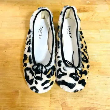 미사용 새상품 레페토 repetto 레오파드 퍼 발레 슈즈
