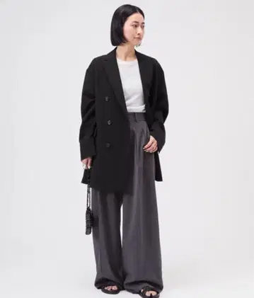 AP STUDIO 오버 사이즈 자켓 더블 테일러드 블랙