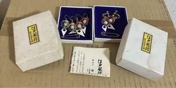 에도풍 유리풍경 전통 공예 귀걸이 귀찌 세트