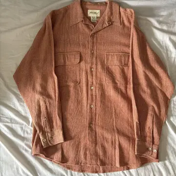 90s Eddie Bauer 오렌지 계열 코튼 셔츠