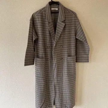 MOUSSY 체크 무늬 더블 브레스트 코트 사이즈 1