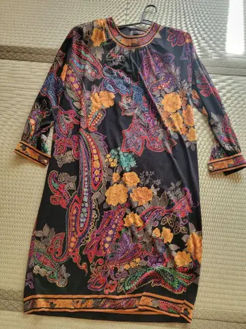 Leonard Fashion 꽃무늬 페이즐리 원피스 실크