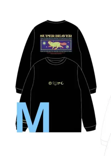 SUPER BEAVER 월 아트 롱 T 블랙 M 새상품