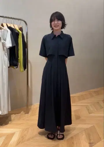 stylemixer 허리 턱 케이프 셔츠 원피스