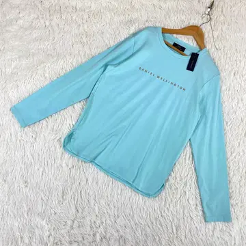 [ 다니엘 웰링턴 ] (S) 로고 프린트 롱 T 블루