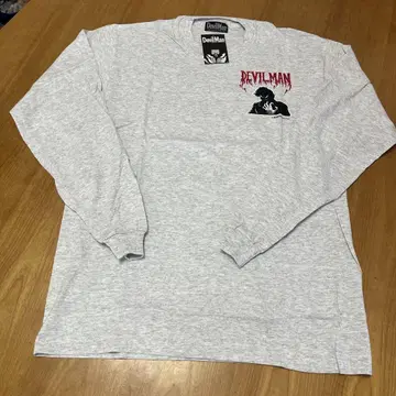 90' 레어 DevilMan 데빌맨 긴팔 티셔츠 그레이 L 사이즈