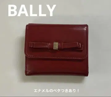 BALLY 레드 3단 폴더형 지갑 희귀한 빨간색