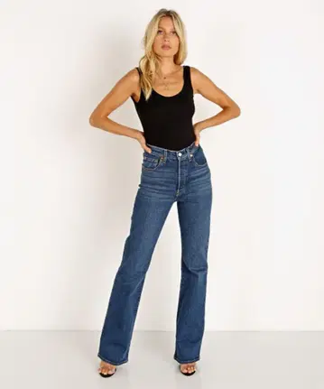 새상품 Levi's Ribcage Boot Turn Up 청바지 데님