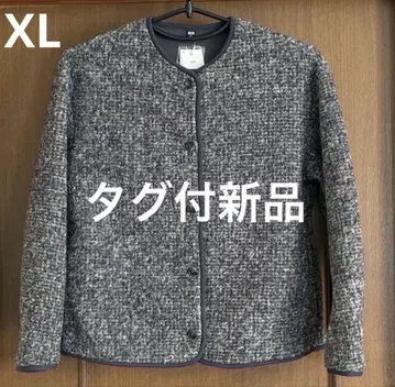 유니클로 보아 플리스 크루넥 가디건 XL 그레이