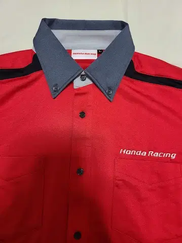 Honda Racing 레드 버튼업 셔츠 남성용 L