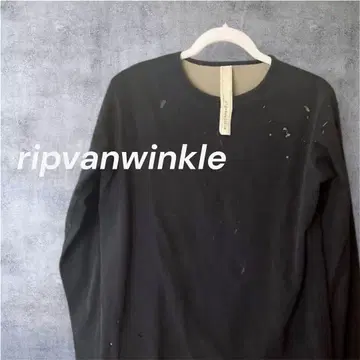 립반윙클 남성용 데미지 티셔츠 블랙 긴팔 ripvan