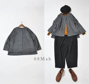 새상품급 08Mab 멜톤 울 노카라 자켓