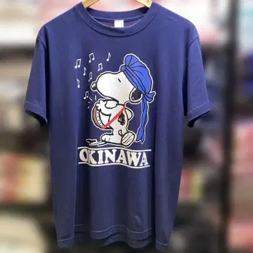 스누피 에이서 OKINAWA T셔츠 [ 네이비/M사이즈 ]