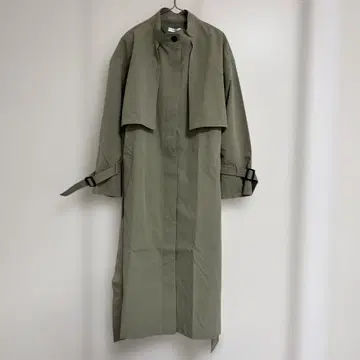 올리브 그린 롱 기장 트렌치코트
