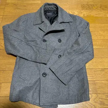 레이지블루 그레이 더블 브레스트 피코트