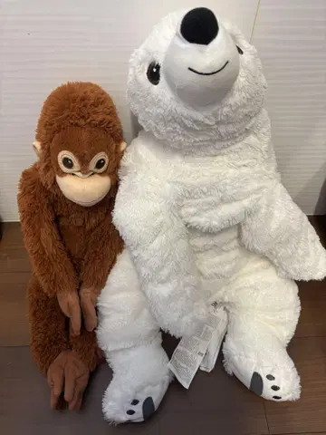 IKEA 북극곰과 오랑우탄 봉제 인형 세트