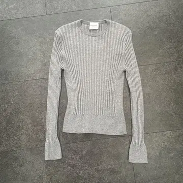 UNITED ARROWS 그레이 긴팔 니트 코튼 캐시미어 혼방