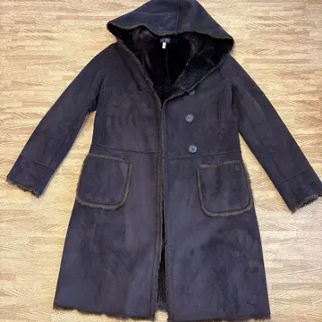 Armani Jeans 후드 부착 무스탕 코트