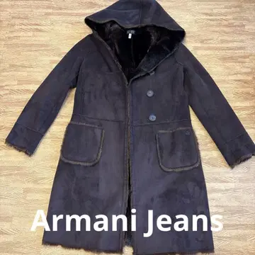 Armani Jeans 후드 부착 무스탕 코트