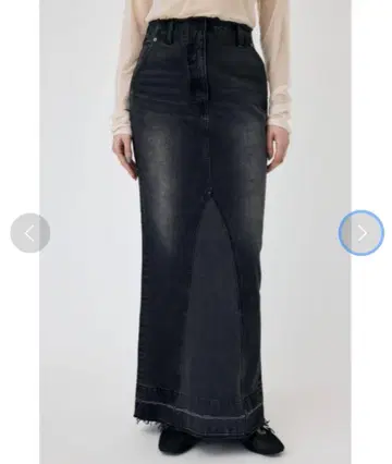 MOUSSY 머메이드 데님 롱 스커트 블랙