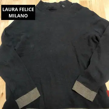 LAURA FELICE MILANO 네이비 긴팔 티셔츠 로고 자수