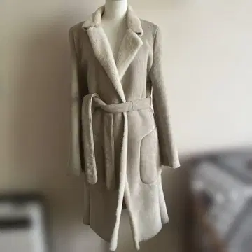 YOKO CHAN 무스탕 롱 코트 벨트 포함