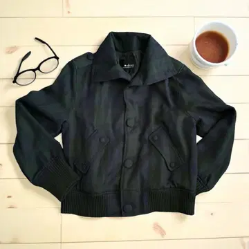 archives 다크 그린 체크 숏 블루종