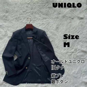 레어 올드 유니클로 구형 택 네이비 재킷 은색 버튼 다크 네이비 M