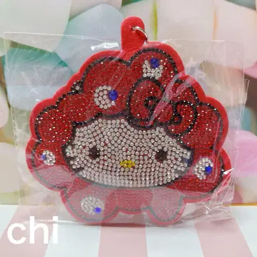 오사카 만박 키라키라 가죽 키링 키티