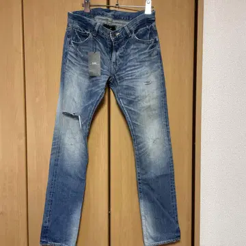 PLEIN 플레인 데미지 가공 청바지 데님  택 포함 빨간색 귀