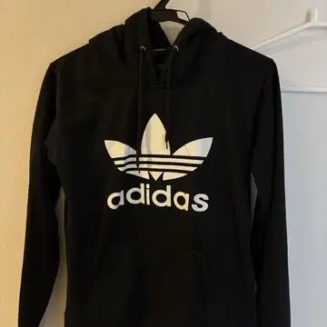 adidas 후드 부착 후드티 블랙