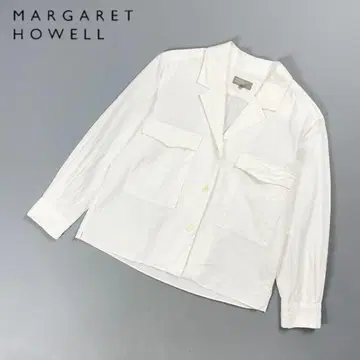 마가렛호웰 코튼 오픈 카라 셔츠 자켓 화이트 1*GD923