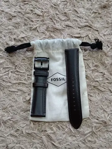 FOSSIL 천연 가죽 시계 밴드 22mm 다크 브라운