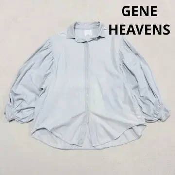 진 헤븐스 벌룬 슬리브 데님 셔츠 와이드