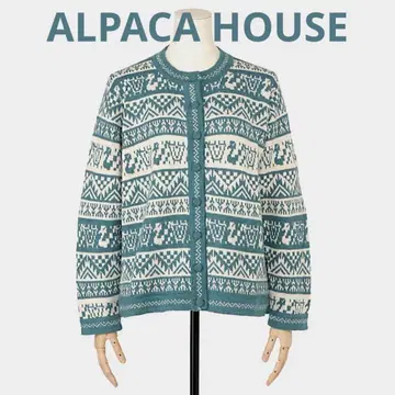 미사용 새상품 alpaca house 알파카하우스 니트 가디건 그린